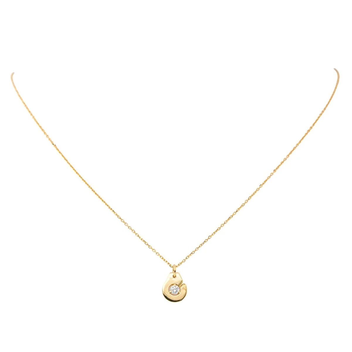 Collier Pendentif DINH VAN "Menottes R8" en or jaune et diamant - Image 3
