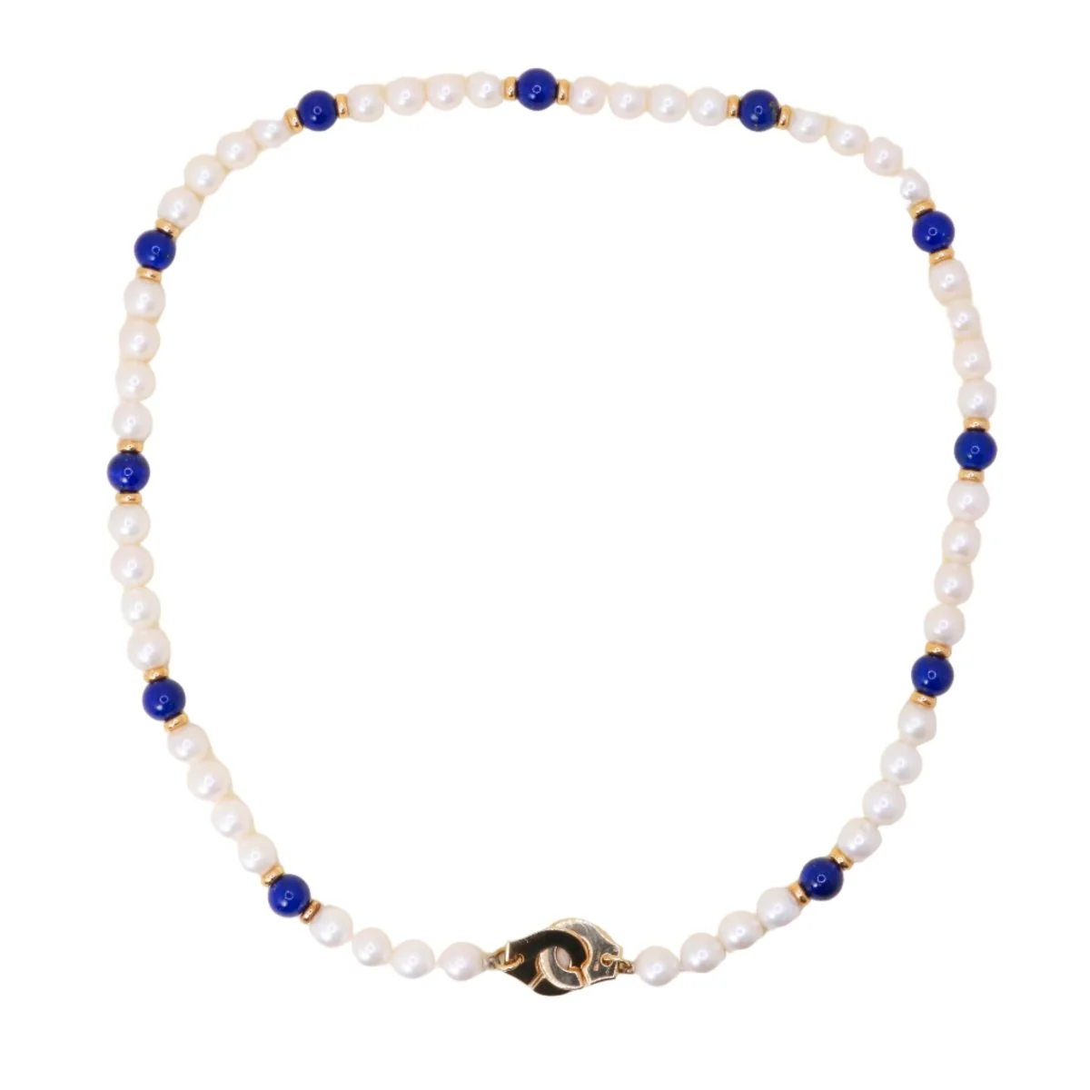 Collier Perles DINH VAN "Menottes R10" en or jaune et lapis-lazuli - Image 5
