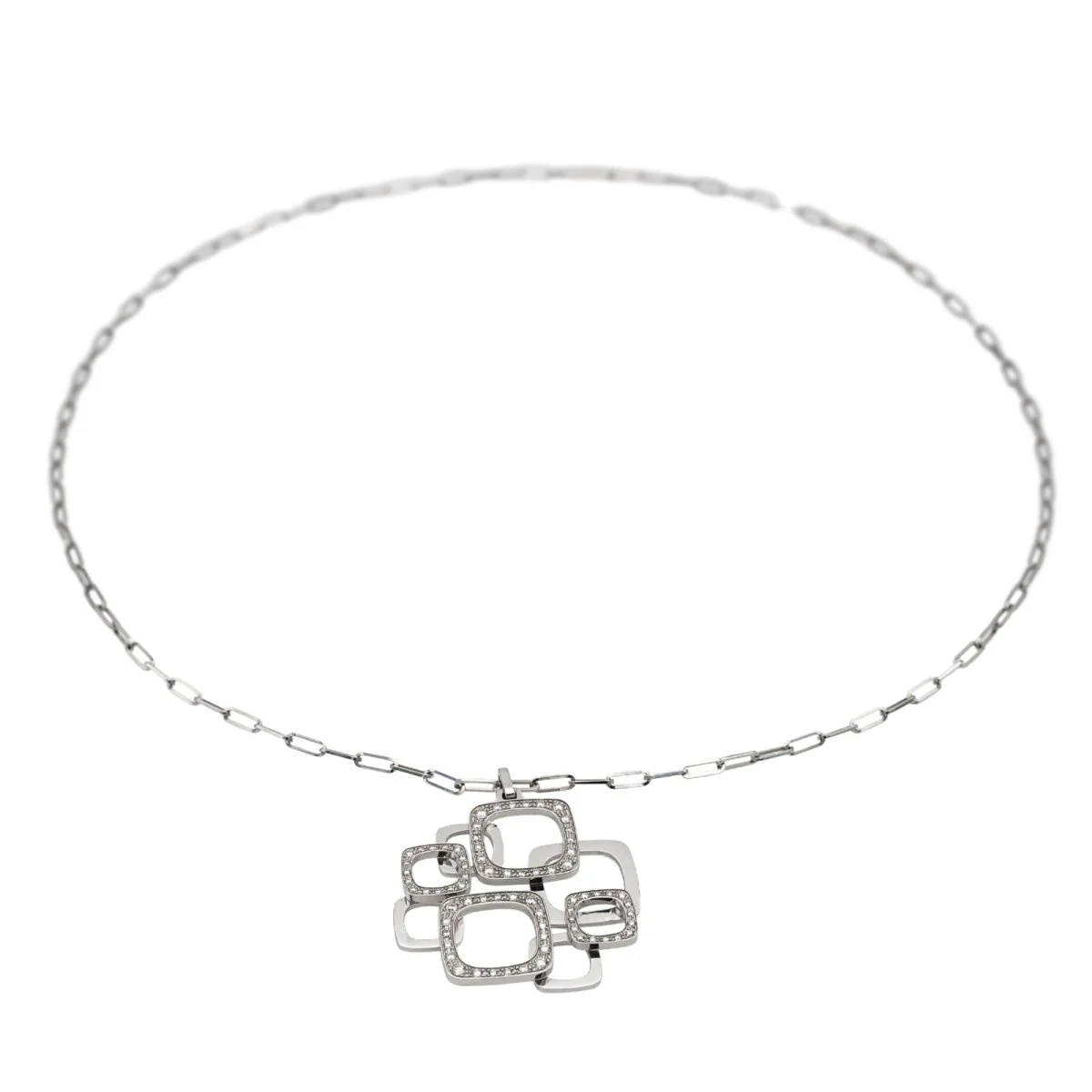 Dinh Van Collier Pendentif Impression Or blanc Diamant - Image 3