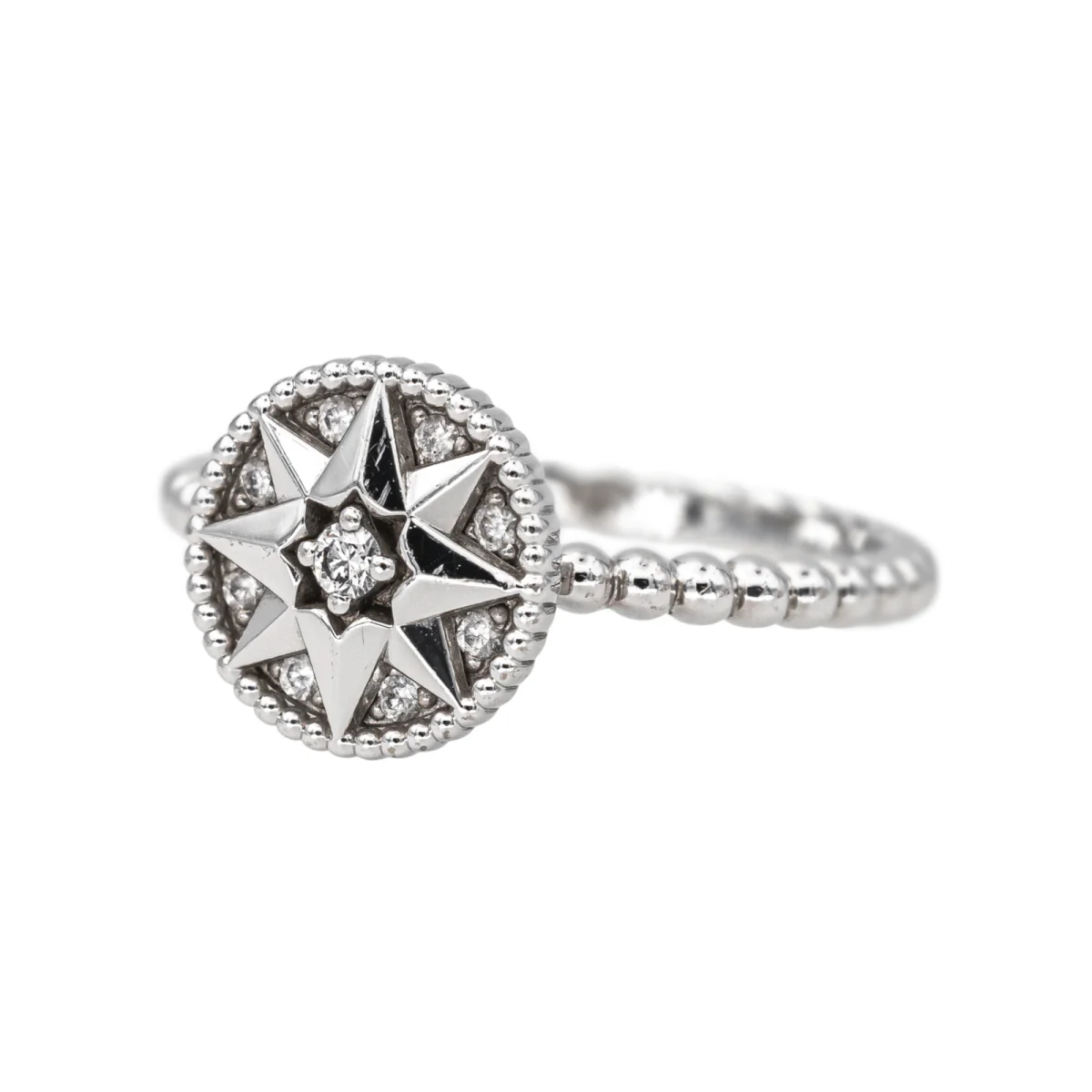 Bague Solitaire DIOR "Rose des Vents" en or blanc et diamants - Image 3
