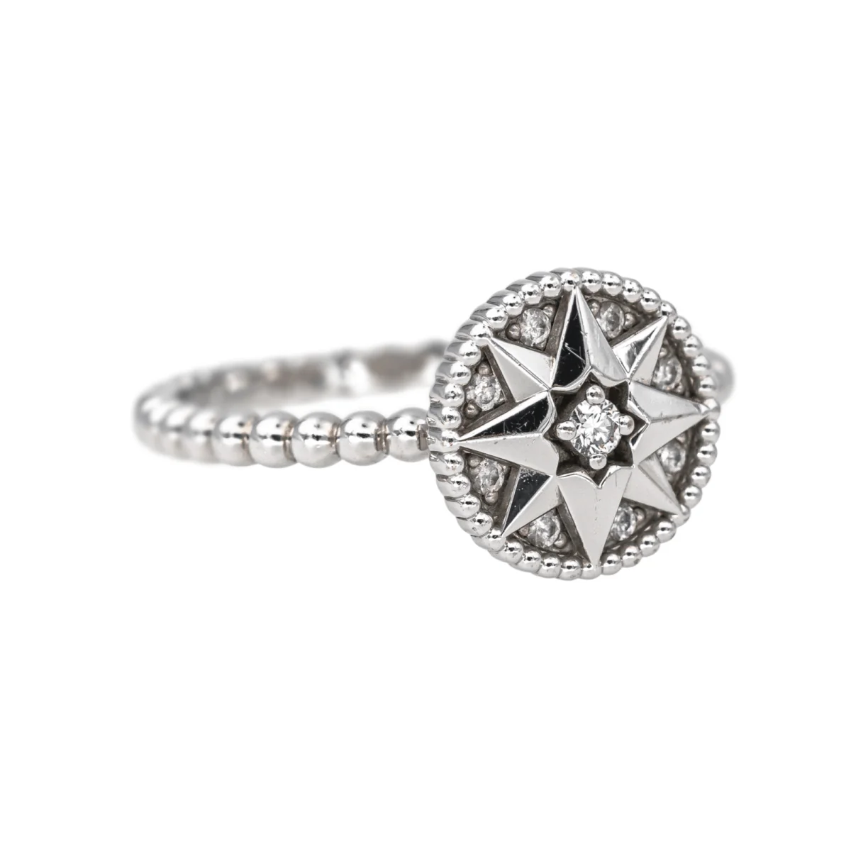 Bague Solitaire DIOR "Rose des Vents" en or blanc et diamants - Image 6