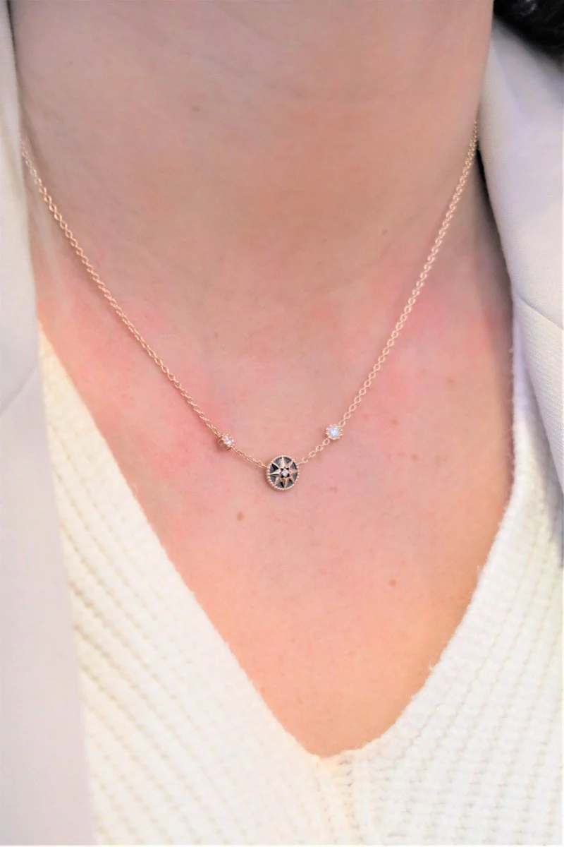Dior Collier Pendentif Rose des vents Or rose Diamant - Image 2