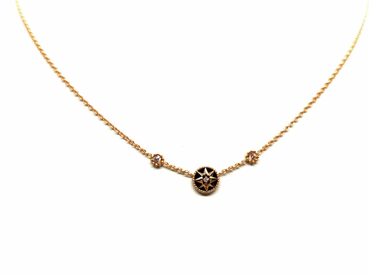 Dior Collier Pendentif Rose des vents Or rose Diamant - Image 4
