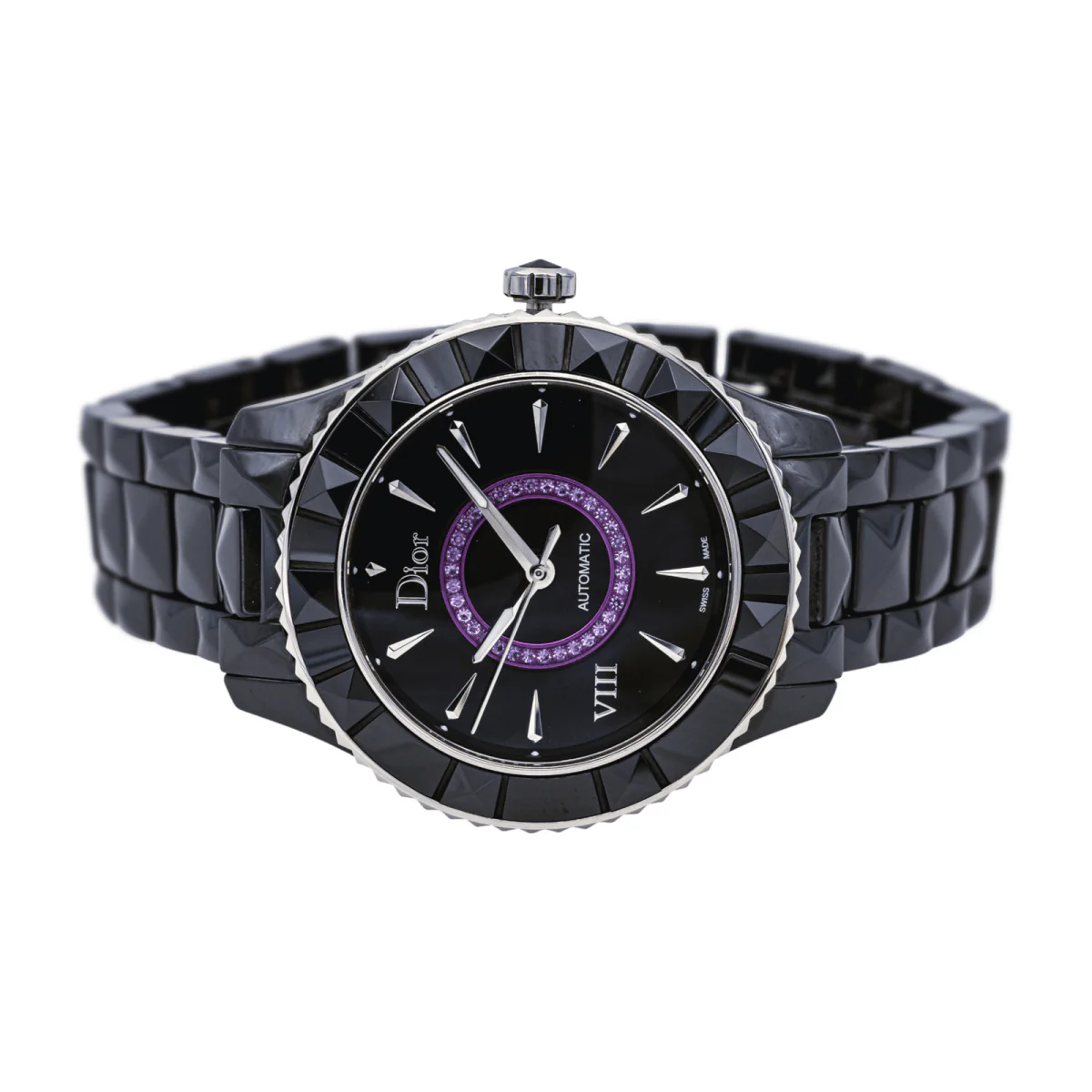 Montre DIOR "VIII" en céramique, saphir et améthyste - Image 4