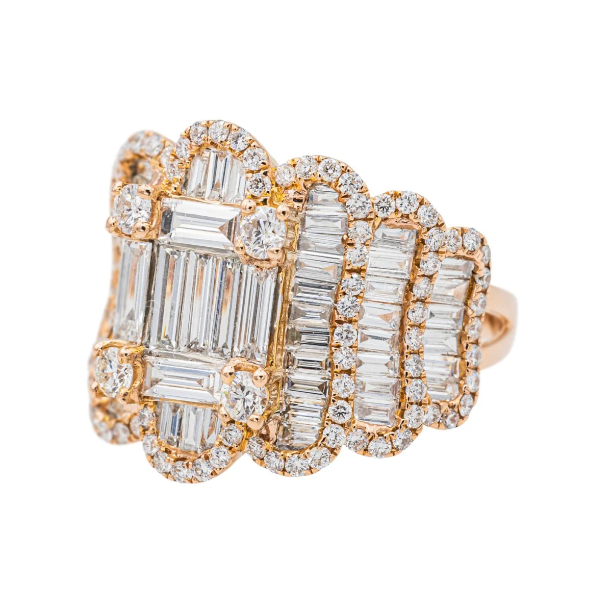 Djula Bague Cocktail Or rose Diamant - Image 3