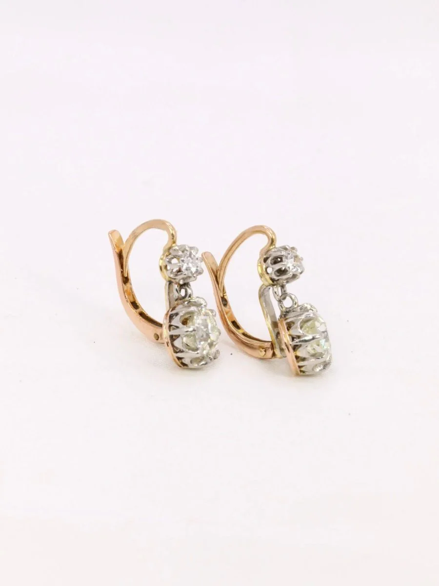 Dormeuses diamants taille ancienne 2,2 ct - Image 4