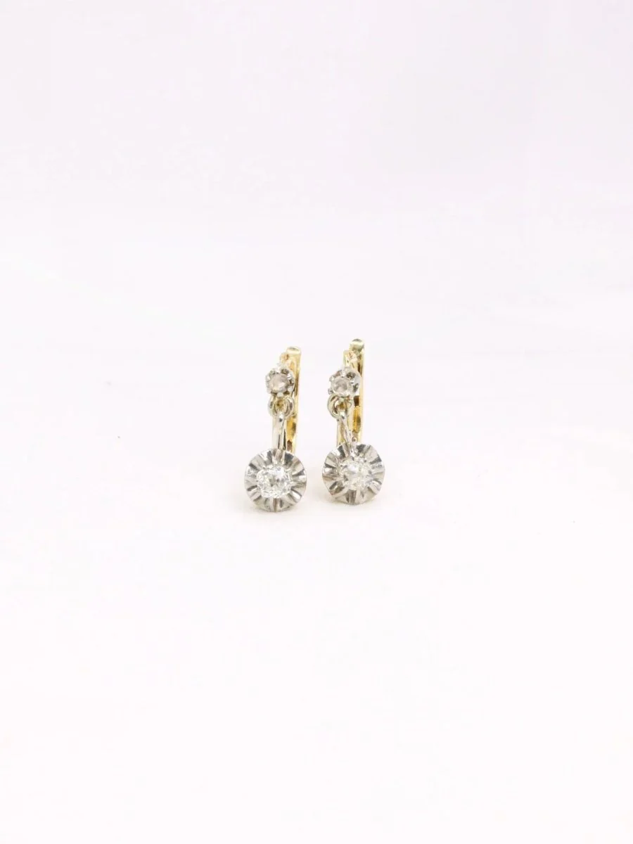Dormeuses anciennes diamants 0,4 ct