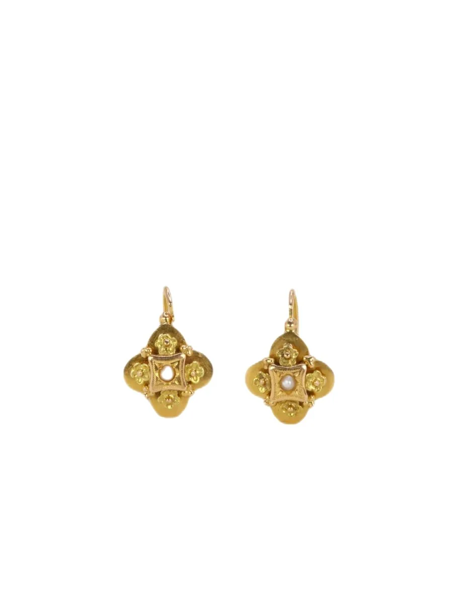 Boucles d'oreilles Dormeuses or perle fine