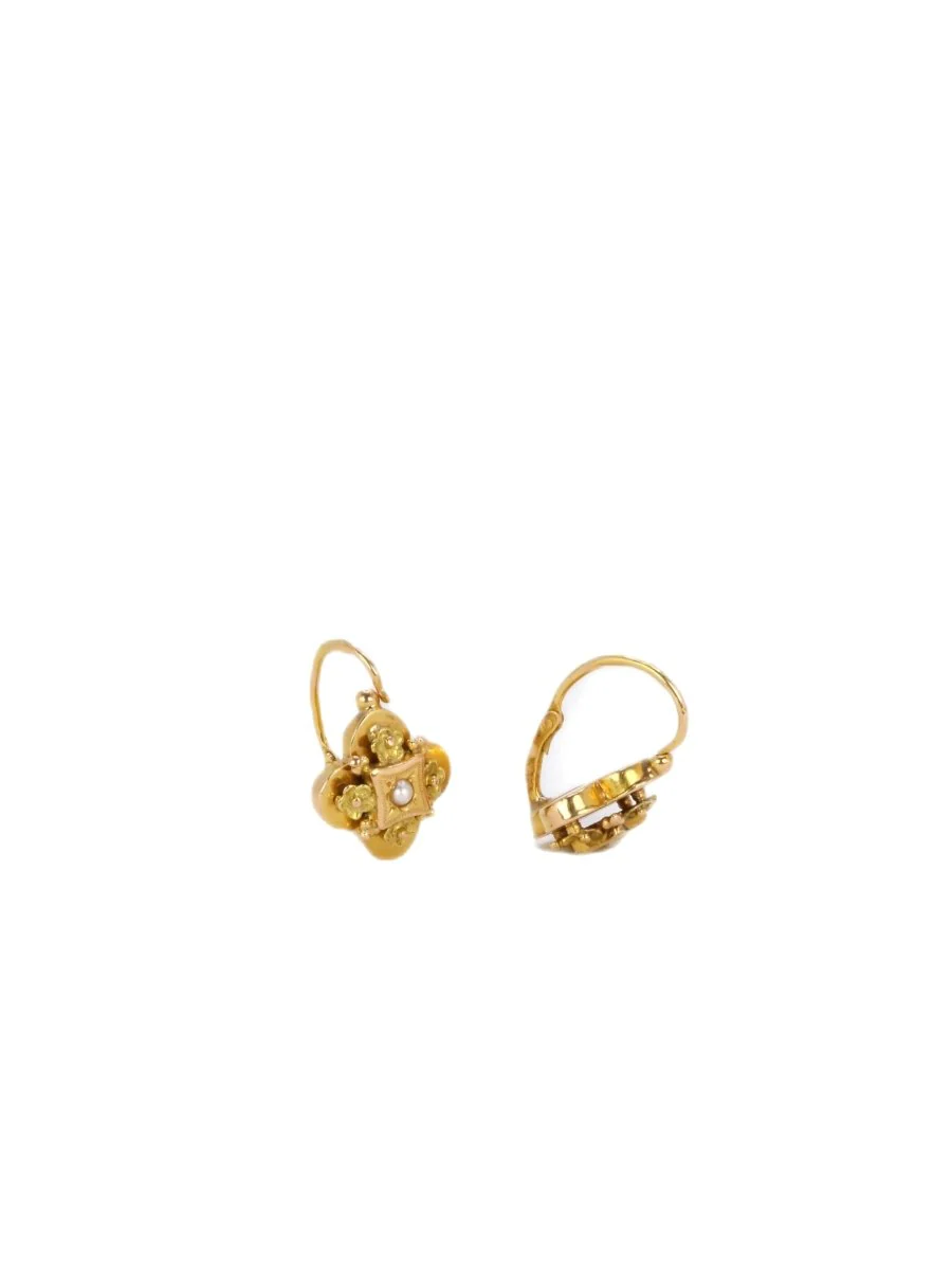 Boucles d'oreilles Dormeuses or perle fine - Image 4