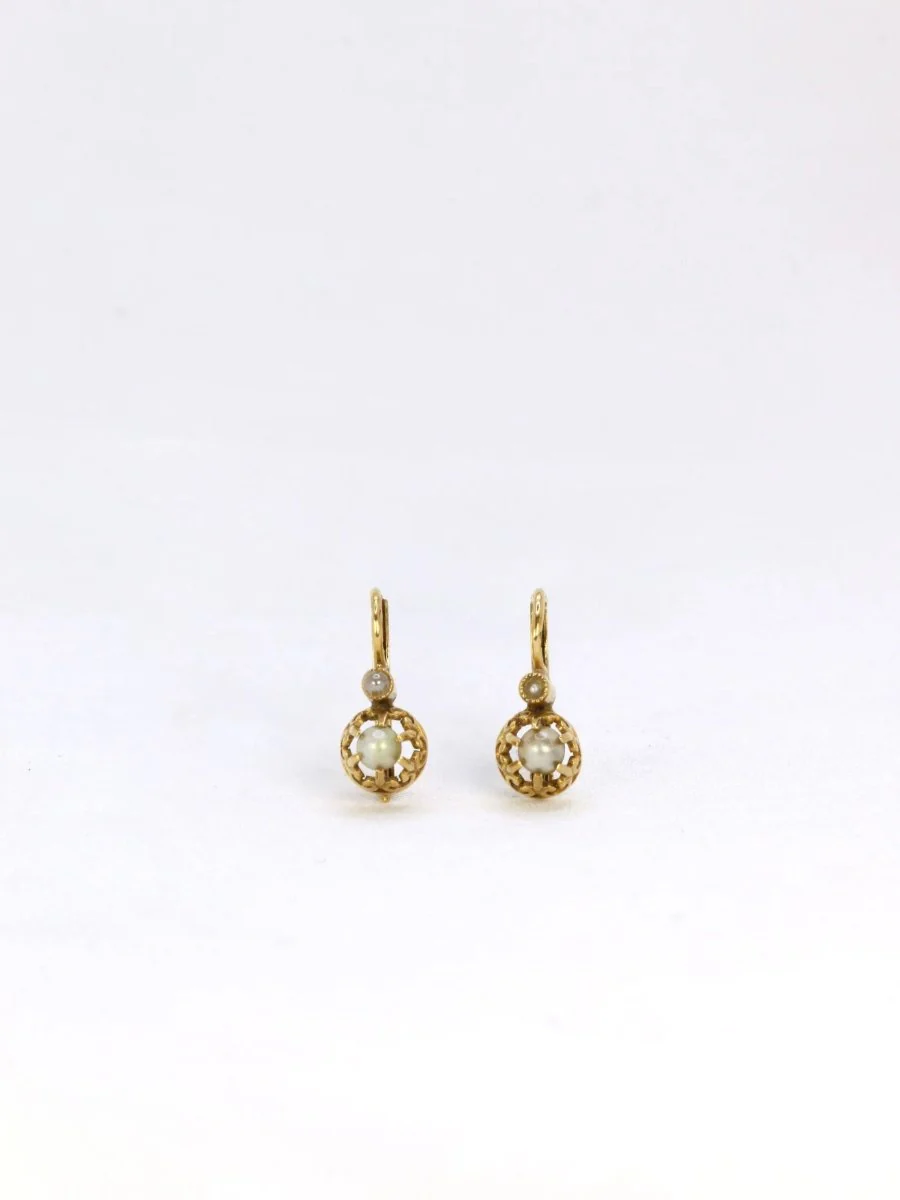 Dormeuses Napoléon III or perles