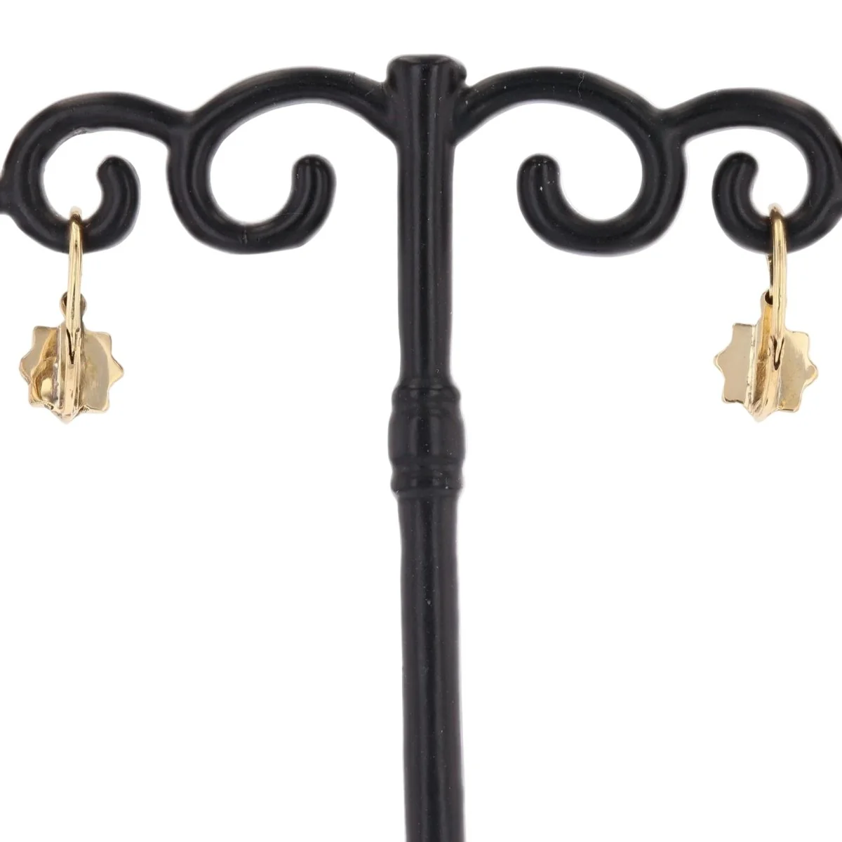 Boucles d'oreilles Dormeuses en or jaune et perles - Image 4