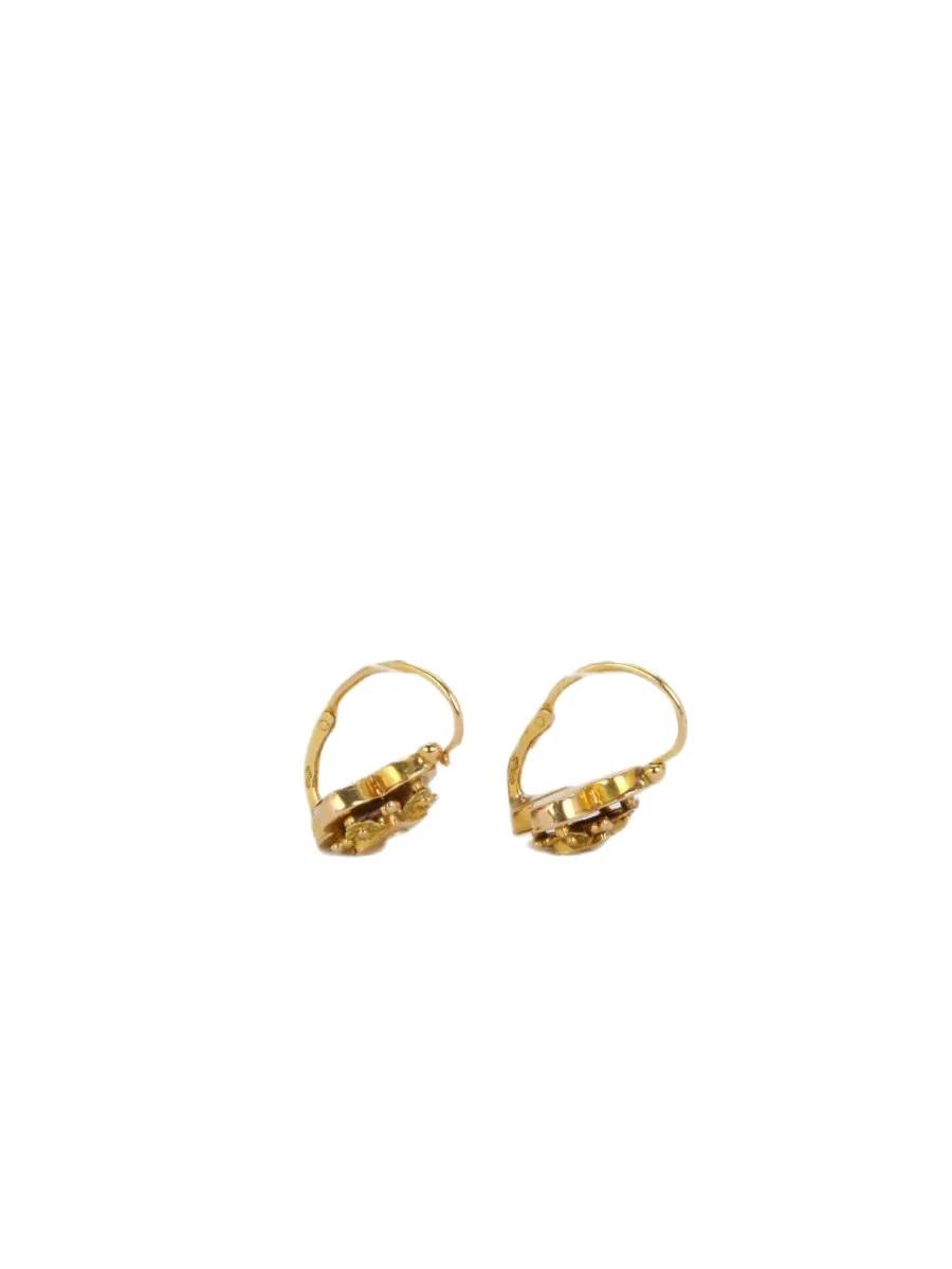 Boucles d'oreilles Dormeuses en or jaune et perles fines - Image 3