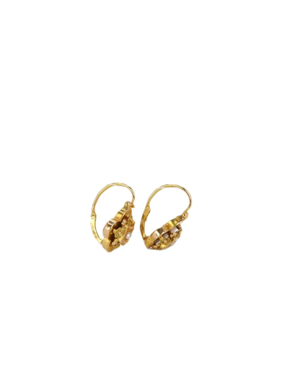 Boucles d'oreilles Dormeuses en or jaune et perles fines - Image 5