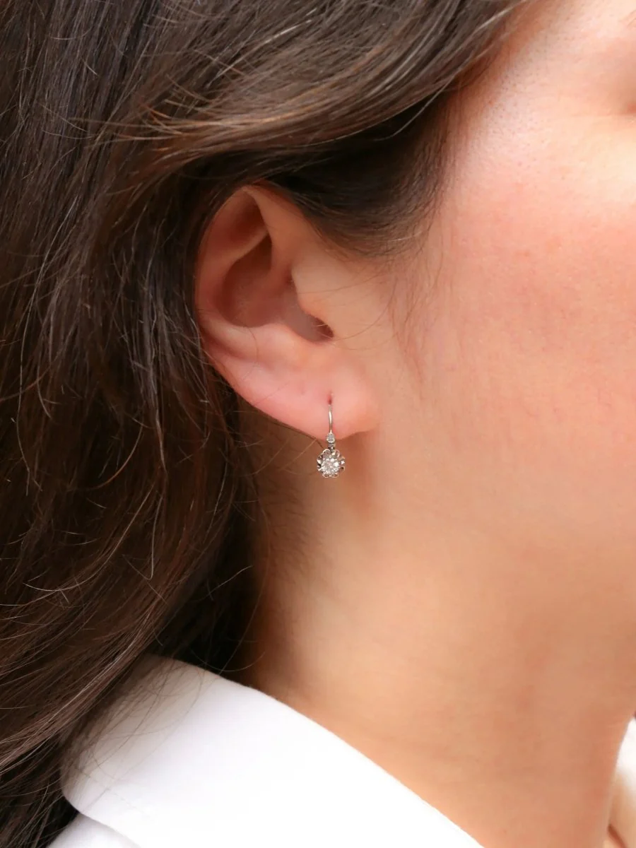 Dormeuses vintage diamants 0,3 ct - Image 6