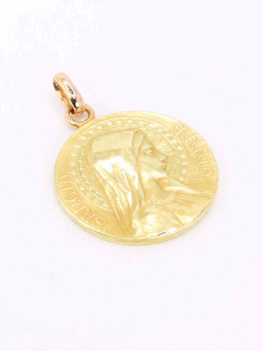 DROPSY Médaille Art Nouveau Sancta Maria or jaune - Image 4