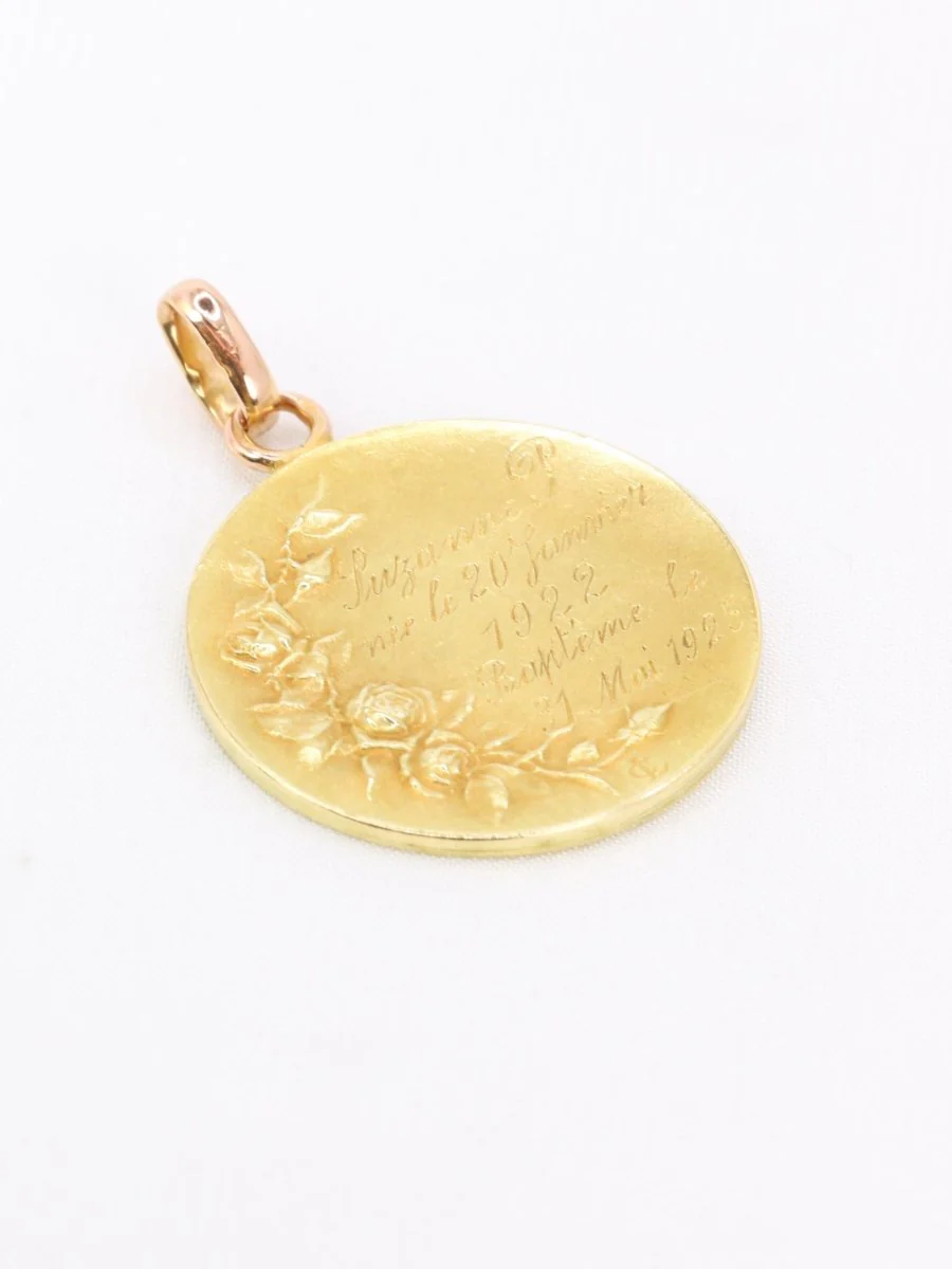 DROPSY Médaille Art Nouveau Sancta Maria or jaune - Image 5