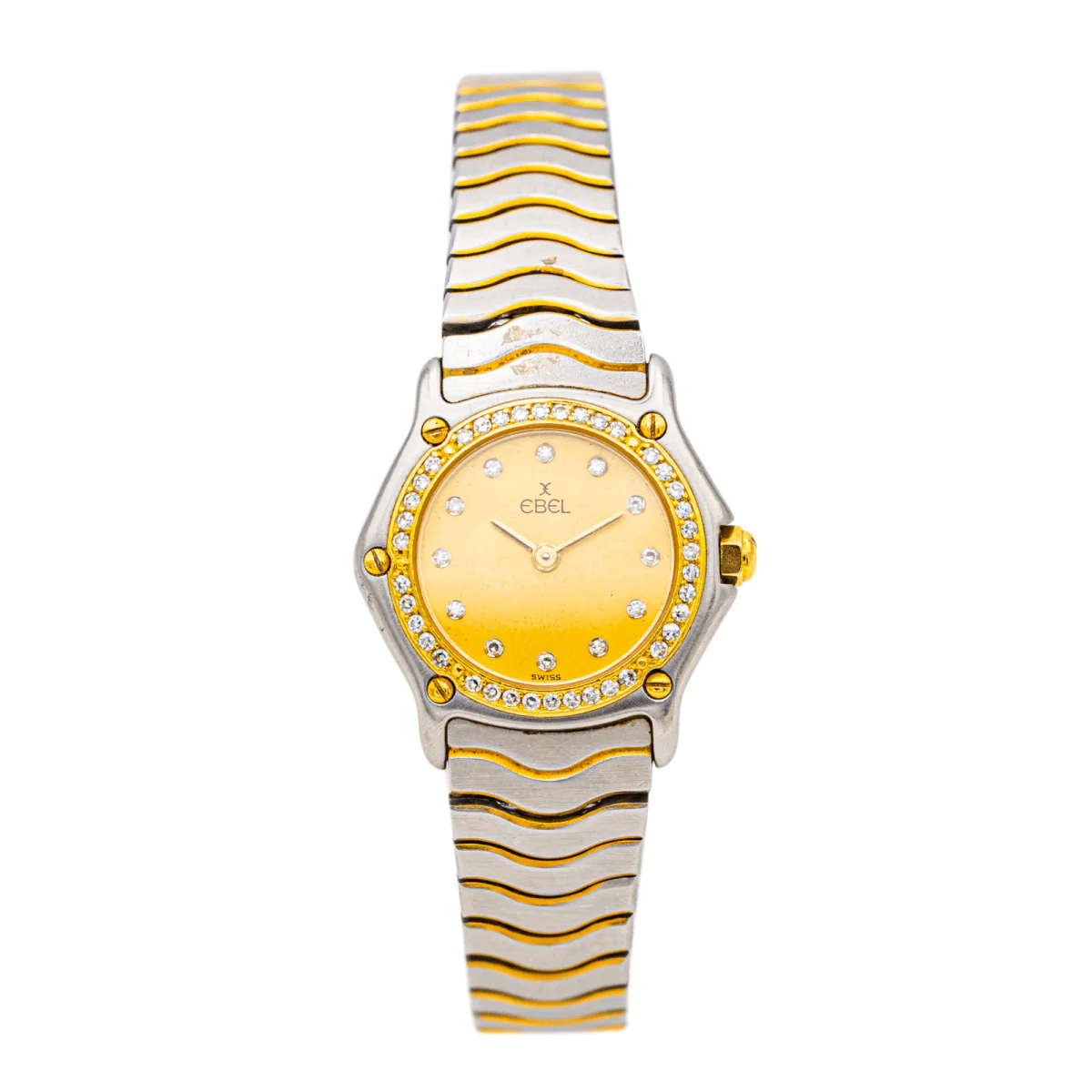 Montre EBEL en acier et diamants