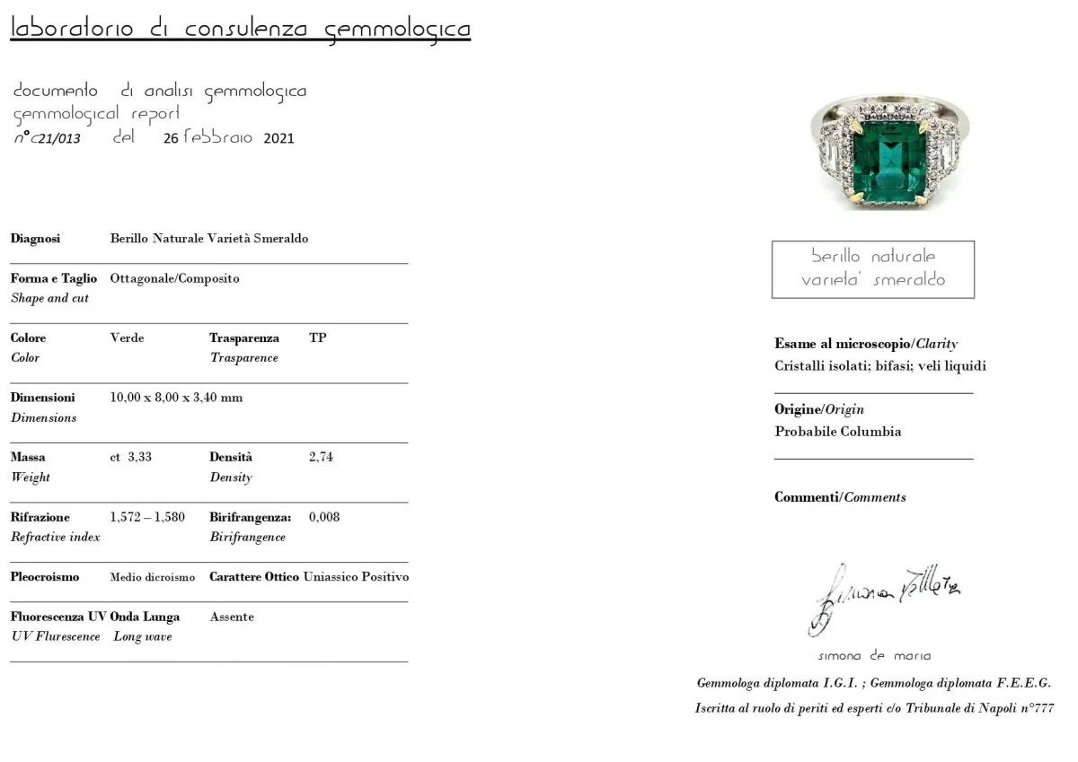 Bague en or avec émeraude non traitée de 3,33 carats certifiée par le Domaine - Image 19