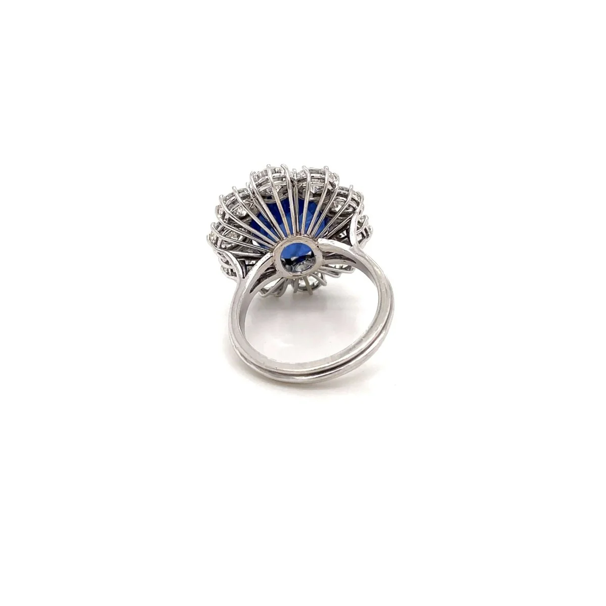 Estate SSEF Certified 8 Carat Unheated Burma Sapphire 5 Ct Diamonds Ring - Image 7