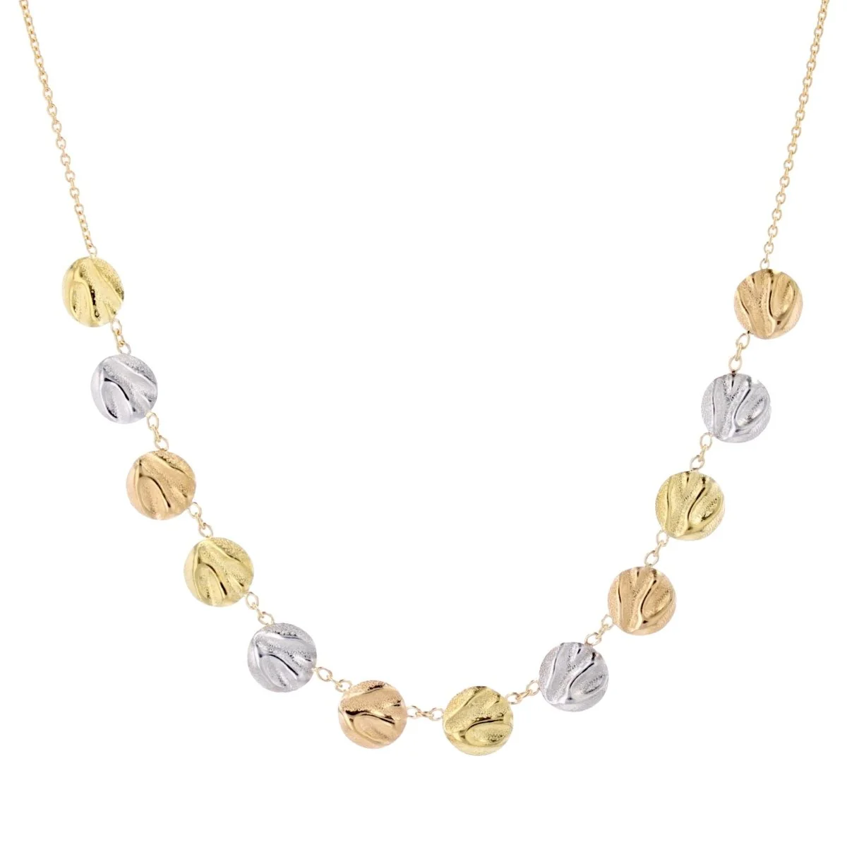 Collier Ras de Cou en or jaune, or blanc et or rose