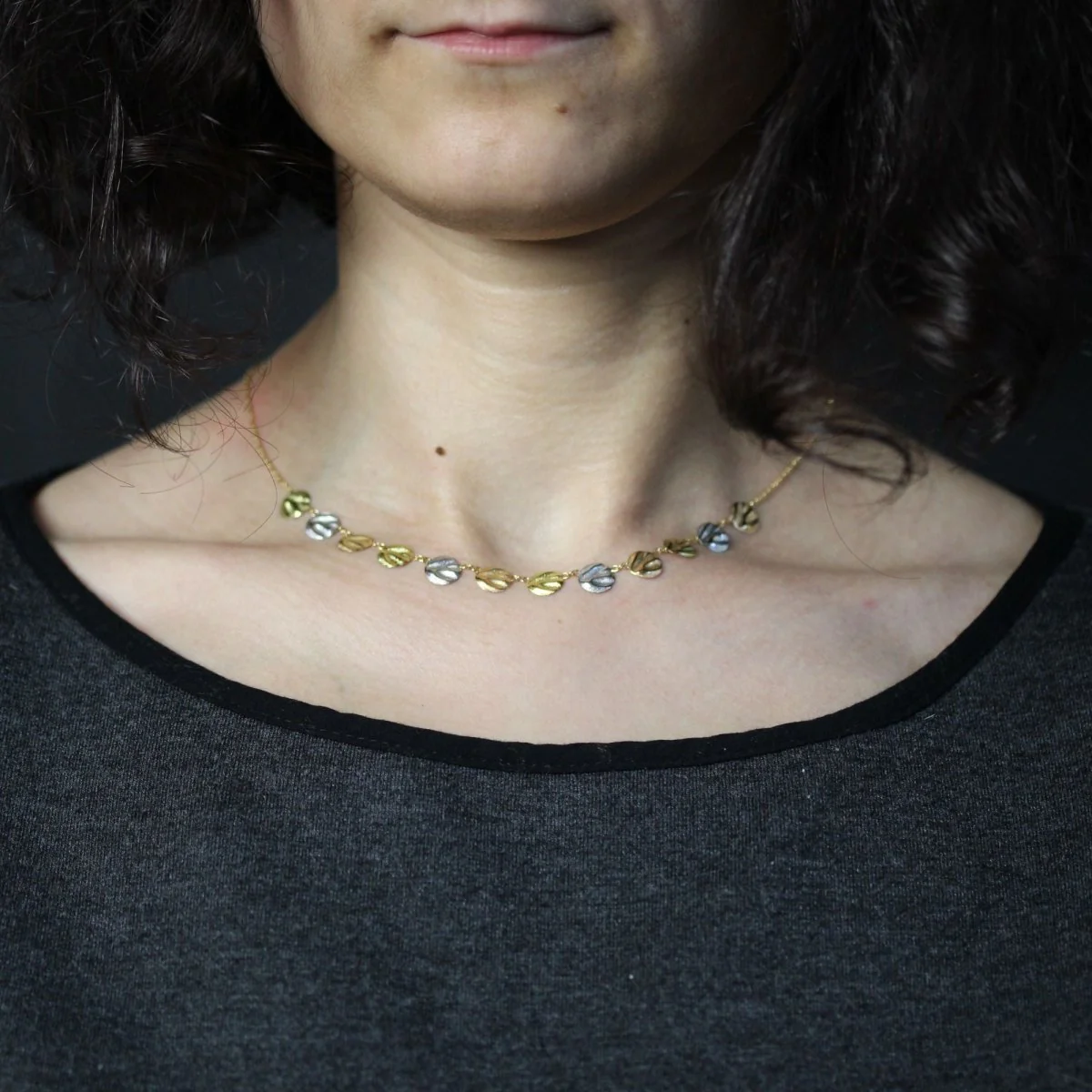 Collier Ras de Cou en or jaune, or blanc et or rose - Image 2