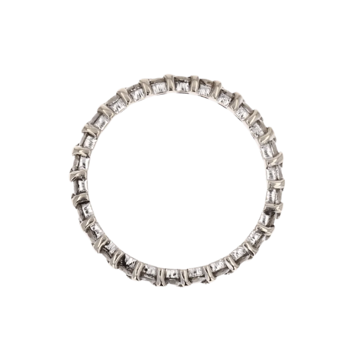 Bague Alliance en or blanc et diamants - Image 4