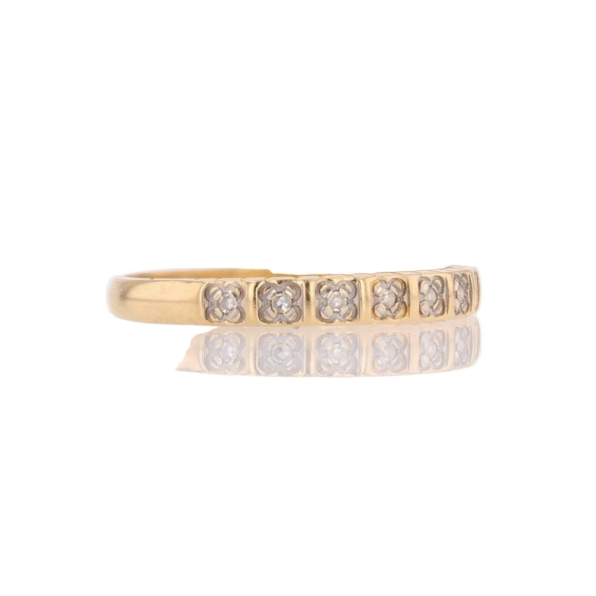 Bague Alliance en or jaune et diamants - Image 3