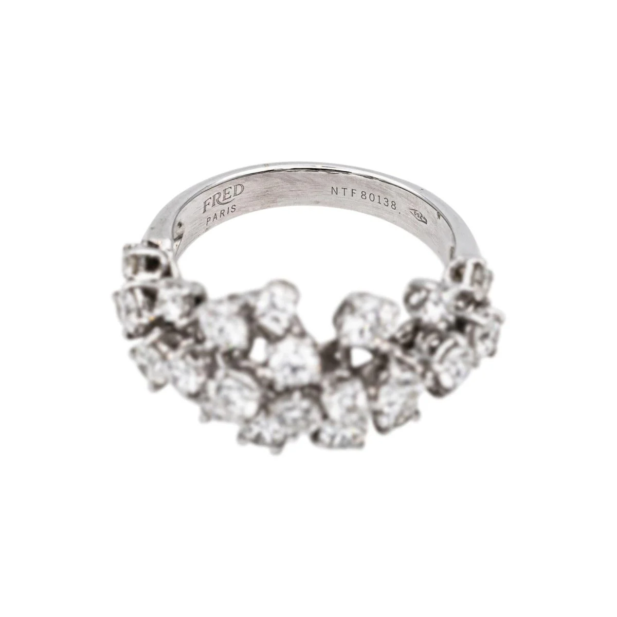 Bague Pavée FRED "Blanche" en or blanc et diamants - Image 6