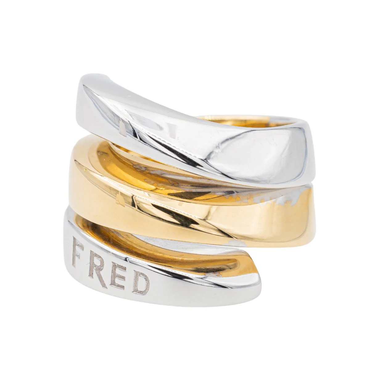 Bague FRED en or blanc et or jaune - Image 2