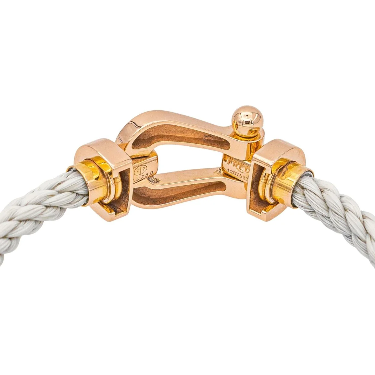 Bracelet Souple FRED "Force 10" GM en or rose et nylon - Image 5