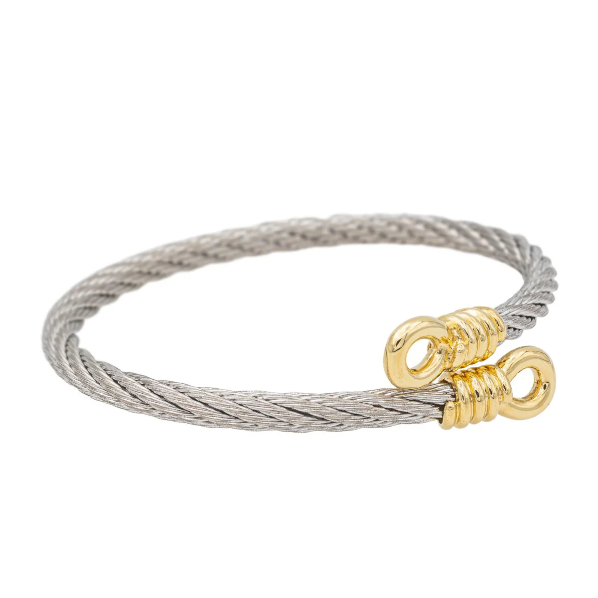 Bracelet Jonc FRED "Force 10" en or jaune et acier - Image 7