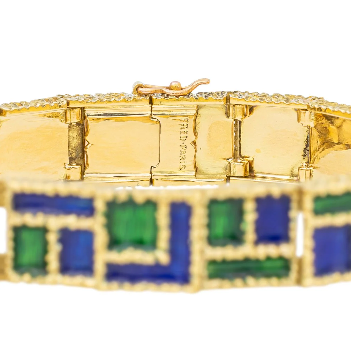 Bracelet FRED et GEORLAND en émail et or jaune - Image 4