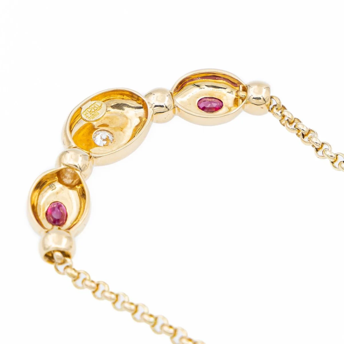 Fred Collier Maille jaseron Or jaune Diamant - Image 5