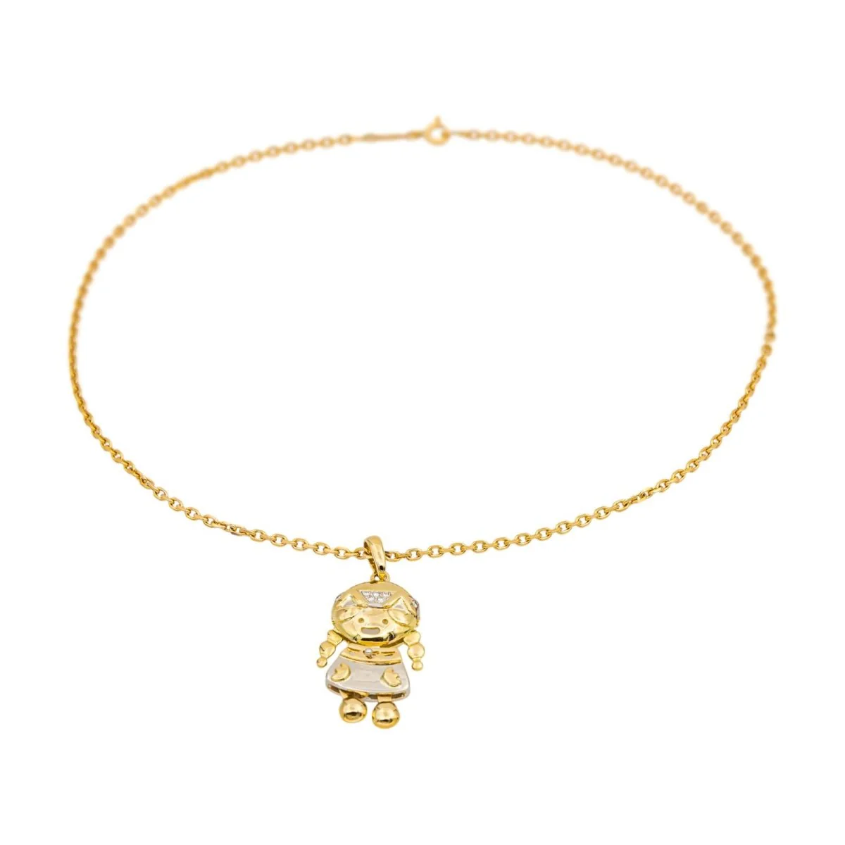 Collier Pendentif FRED en or jaune et diamants - Image 4