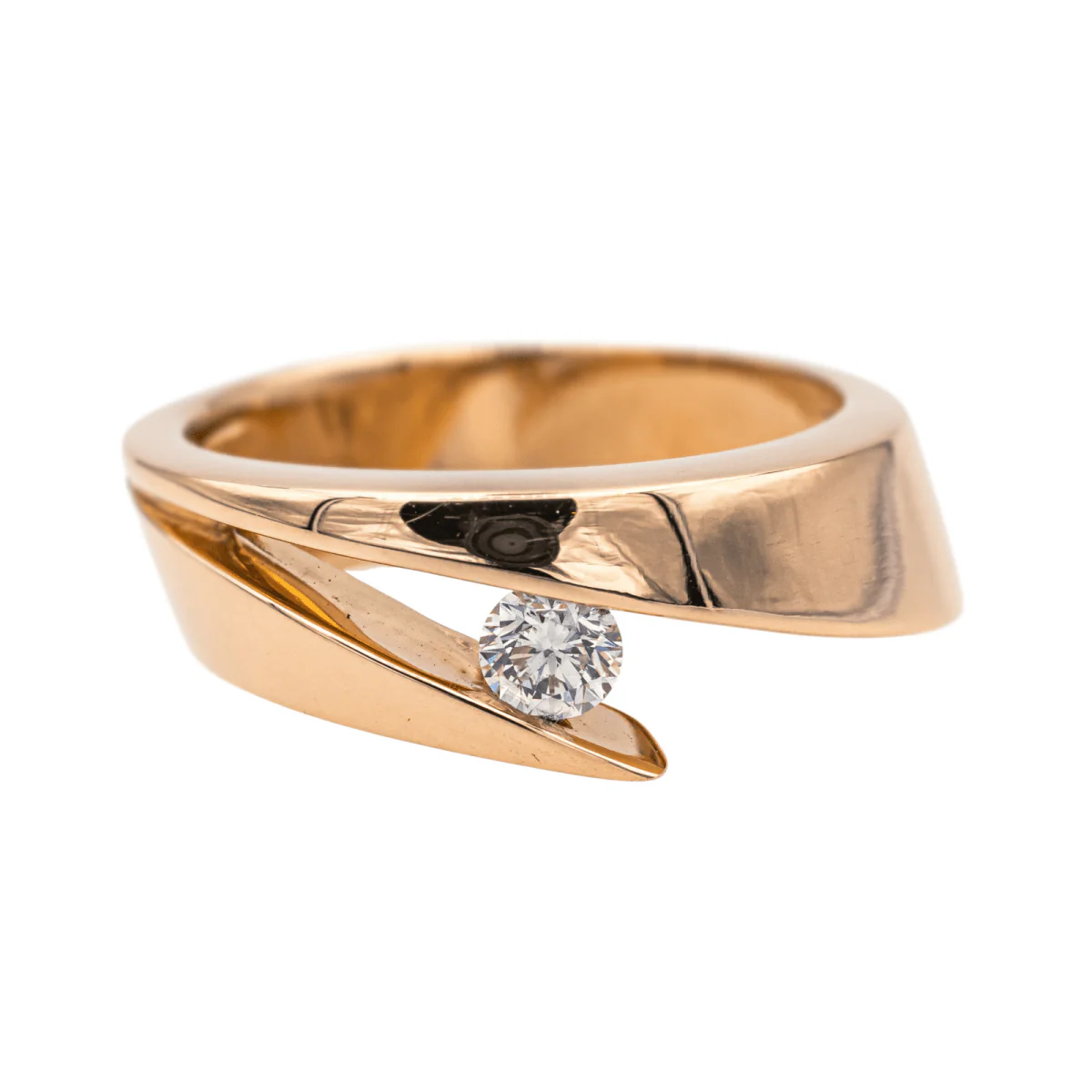 Bague Solitaire GAREL en or rose et diamant