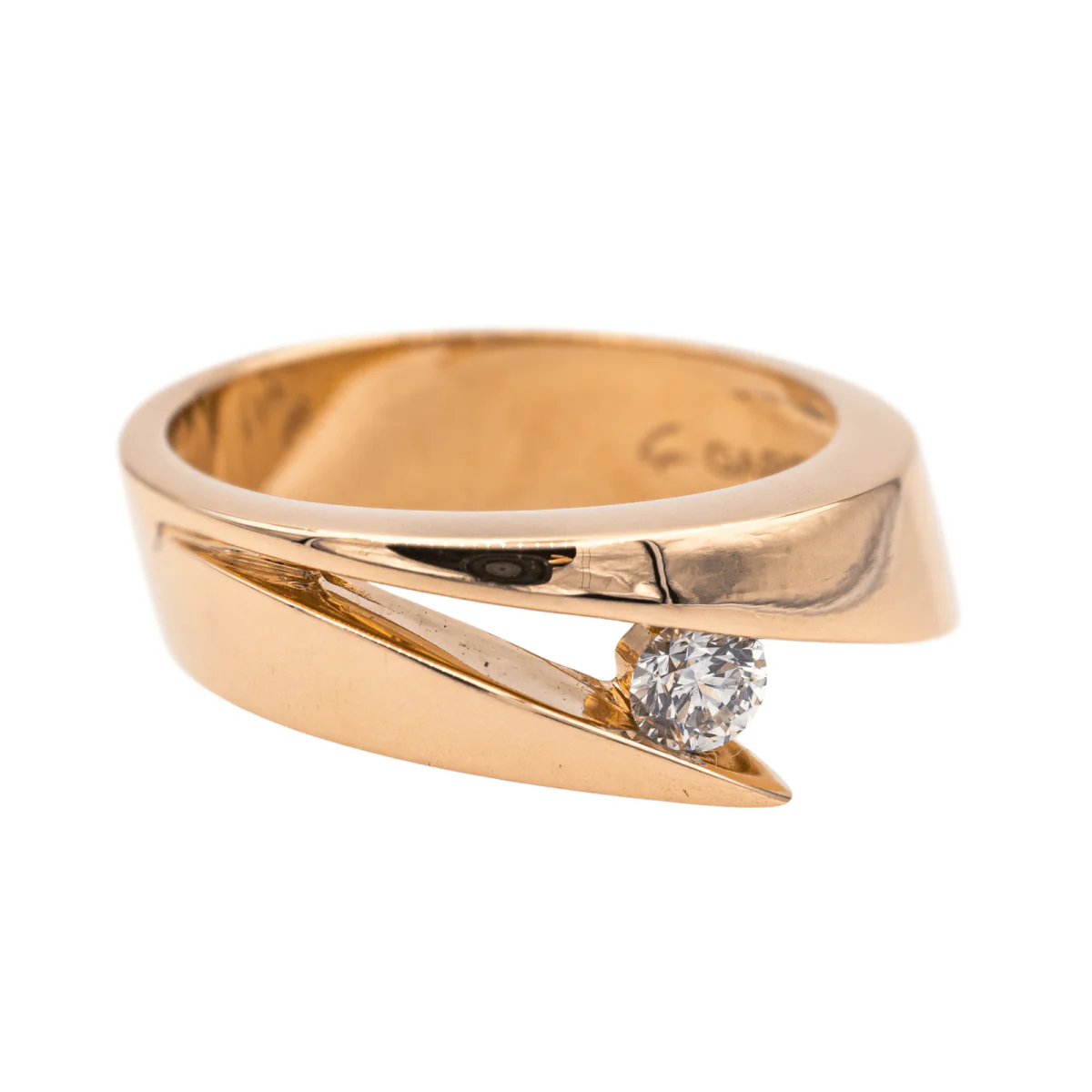 Bague Solitaire GAREL en or rose et diamant - Image 6