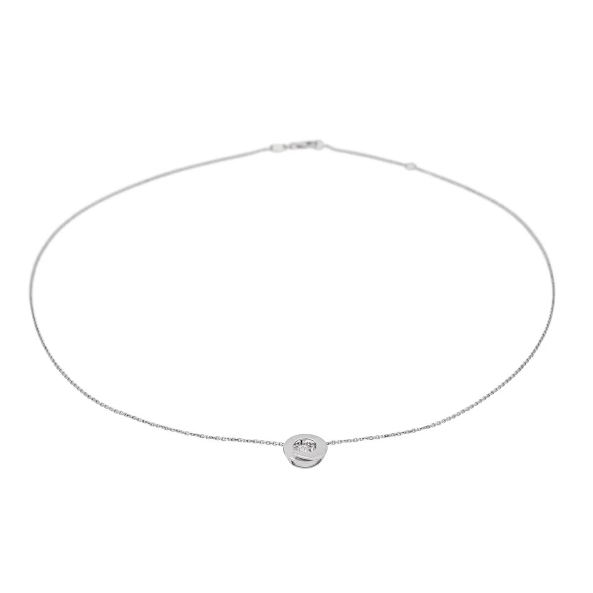 Collier Solitaire GAREL en or blanc et diamant - Image 3
