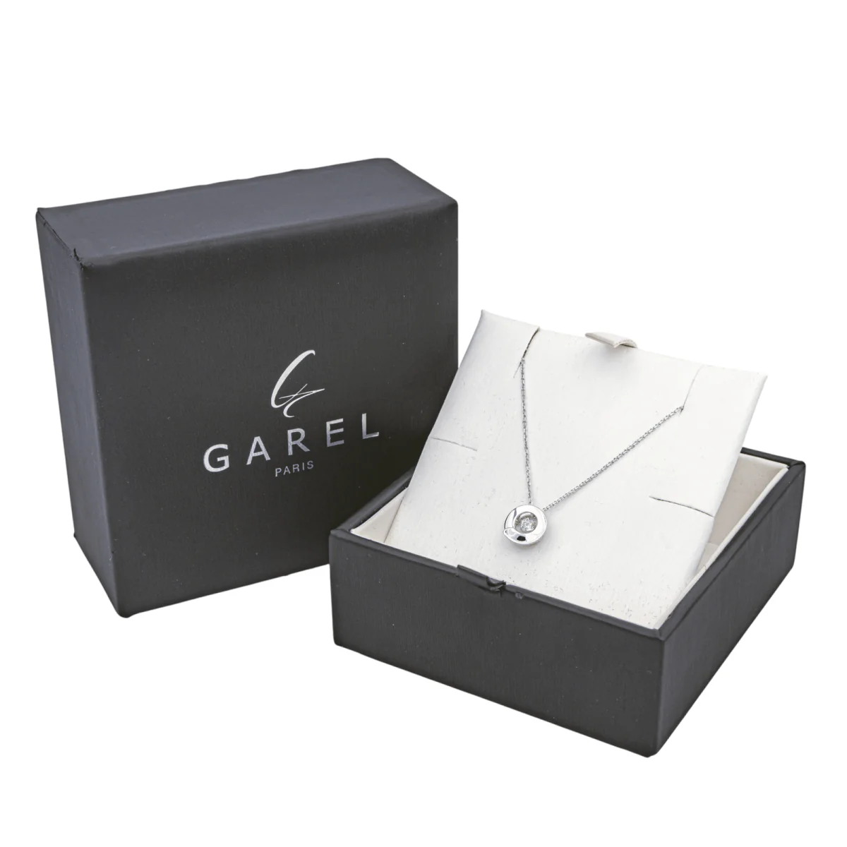 Collier Solitaire GAREL en or blanc et diamant - Image 7