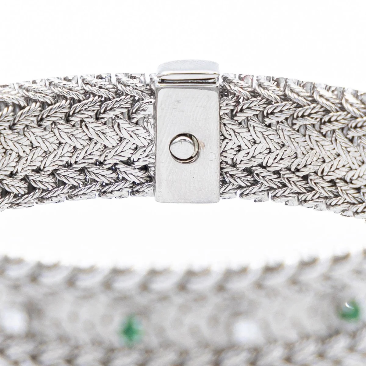 Bracelet Maille GAY FRÈRES en or blanc, émeraudes et diamants - Image 7