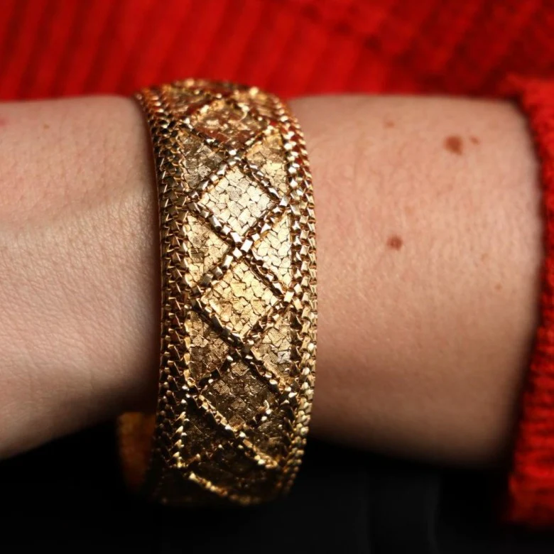 Bracelet Maille texturé GAY FRÈRES en or jaune - Image 2