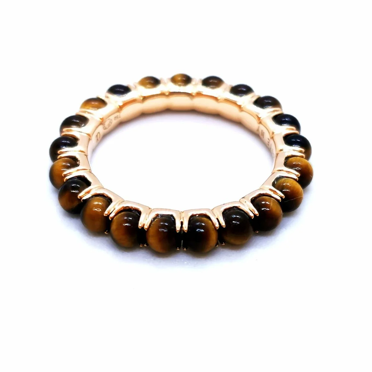 Ginette NY Bague Alliance Maria Or rose Œil de tigre