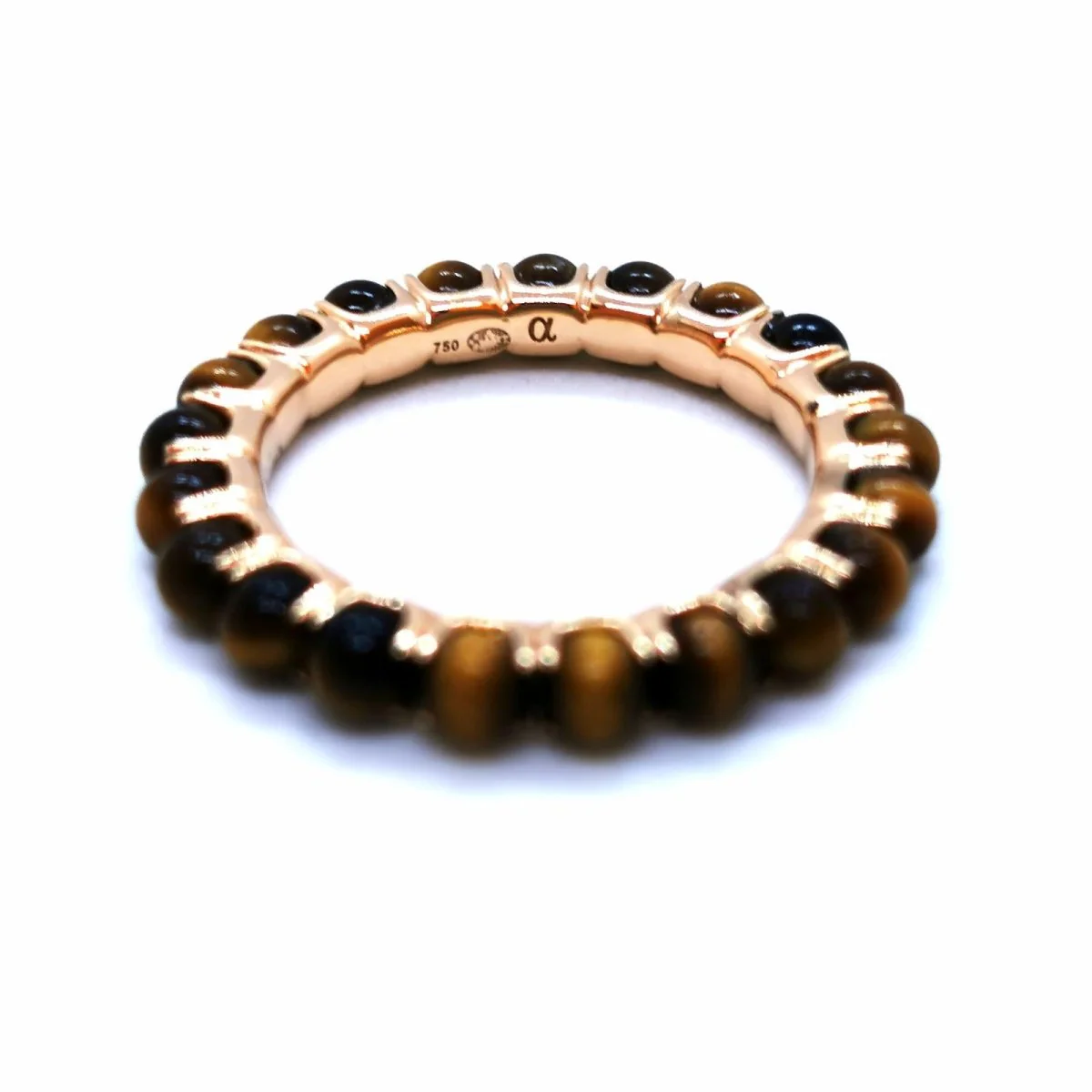 Ginette NY Bague Alliance Maria Or rose Œil de tigre - Image 3