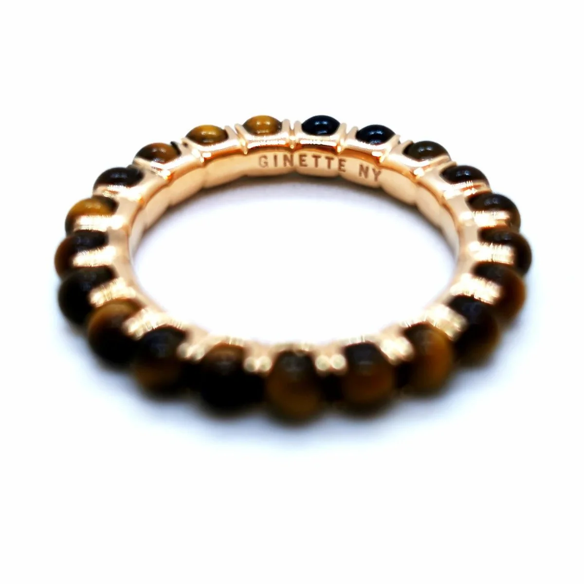 Ginette NY Bague Alliance Maria Or rose Œil de tigre - Image 7