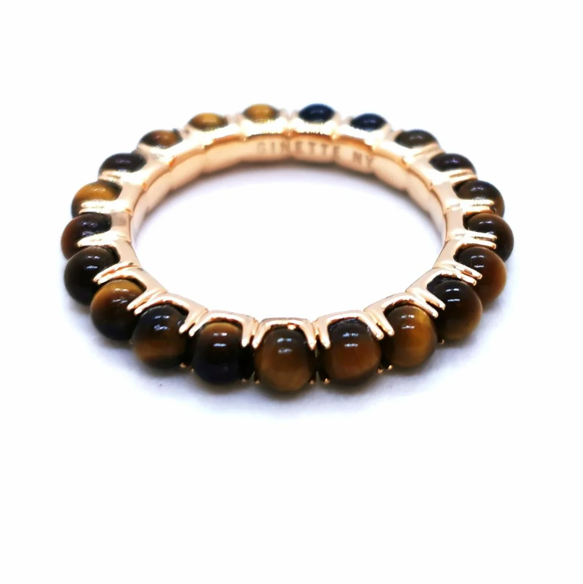 Ginette NY Bague Alliance Maria Or rose Œil de tigre - Image 8