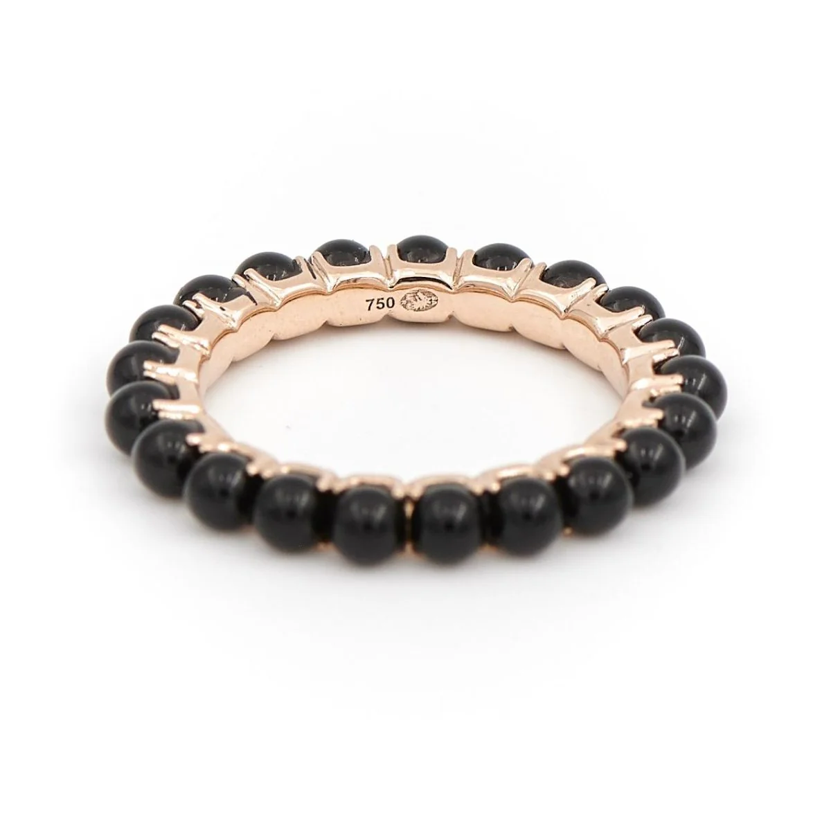 Bague Alliance GINETTE NY "Maria" en or rose et onyx - Image 3
