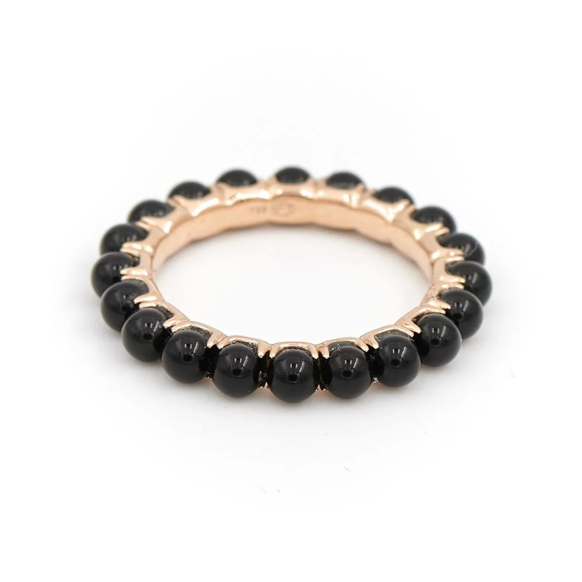 Bague Alliance GINETTE NY "Maria" en or rose et onyx - Image 3
