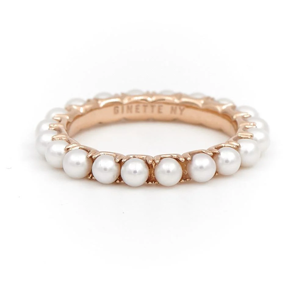 Ginette NY Bague Alliance Maria Or rose Perle - Image 3