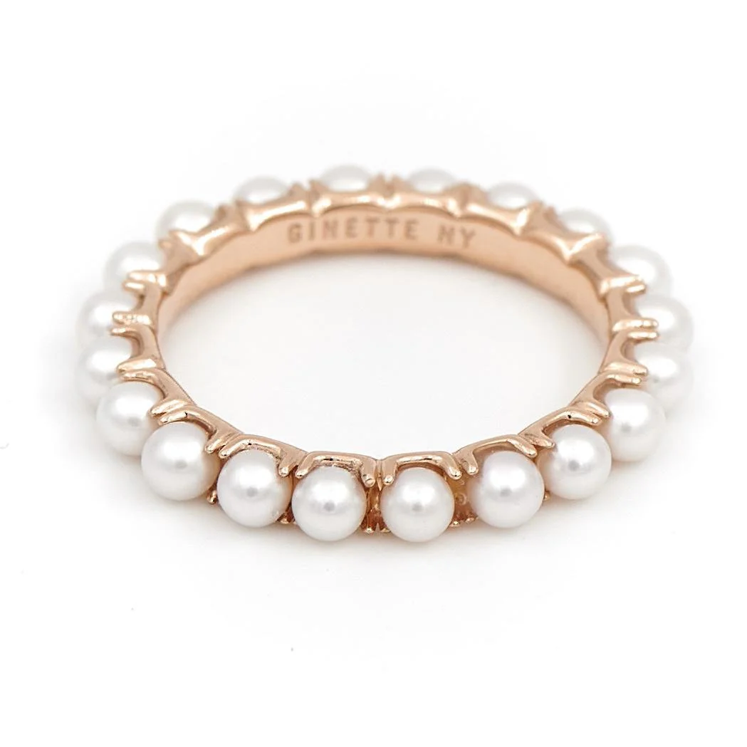 Ginette NY Bague Alliance Maria Or rose Perle - Image 4