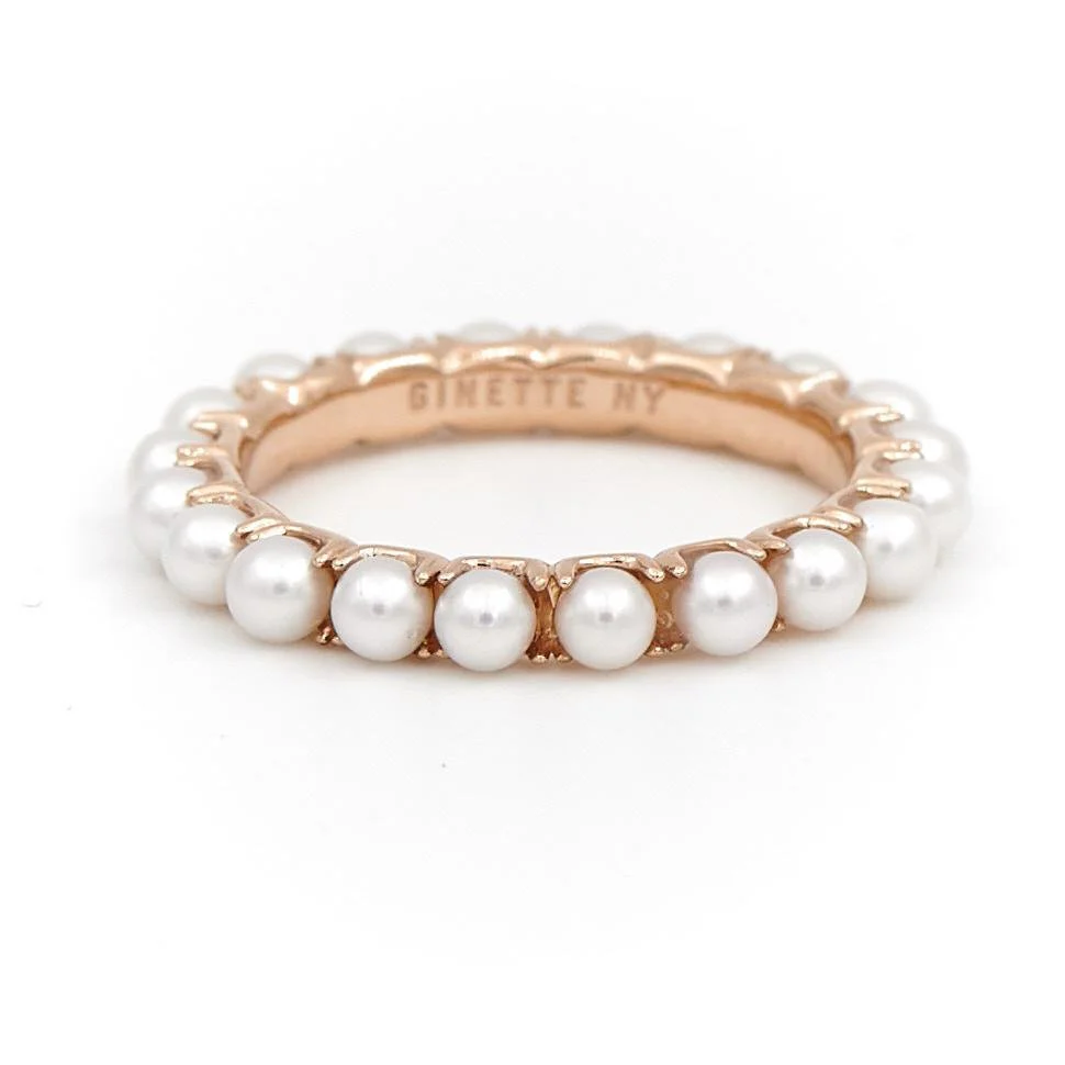 Ginette NY Bague Alliance Maria Or rose Perle - Image 3