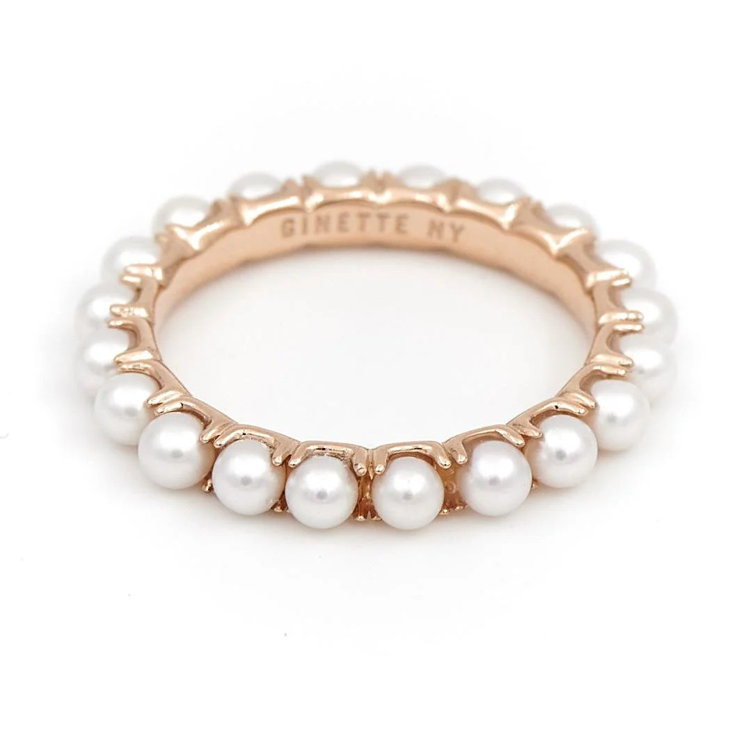 Ginette NY Bague Alliance Maria Or rose Perle - Image 4